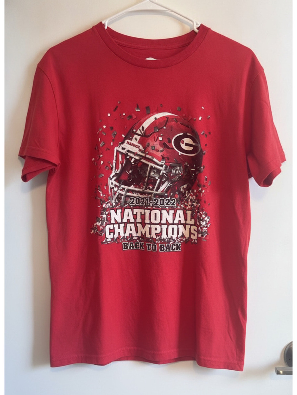 Georgia Bulldogs 2021-2022 National Champions Back to Back Red T-Shirt